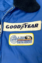 Load image into Gallery viewer, 1980’S GOODYEAR MADE IN USA AL UNSER JR PERSONAL SIGNED CROPPED RACING JACKET MEDIUM
