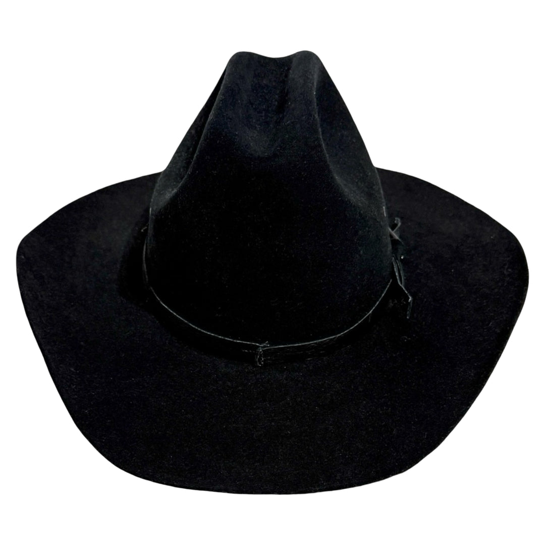1990’S STETSON MADE IN USA “TYLER” BLACK XXXX BEAVER WOOL FELT COWBOY HAT 7 1/4