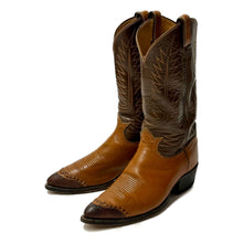 Load image into Gallery viewer, 1970’S TONY LAMA MADE IN USA TWO TONE EMBROIDERED COWBOY BOOTS 11.5

