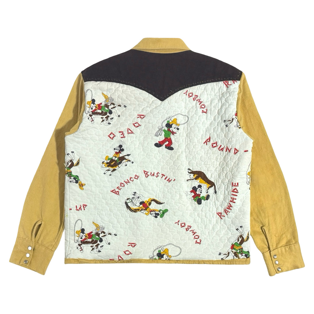 1970’S CUSTOM MADE IN USA MICKEY MOUSE RODEO COWBOY CROPPED WESTERN BLANKET JACKET MEDIUM