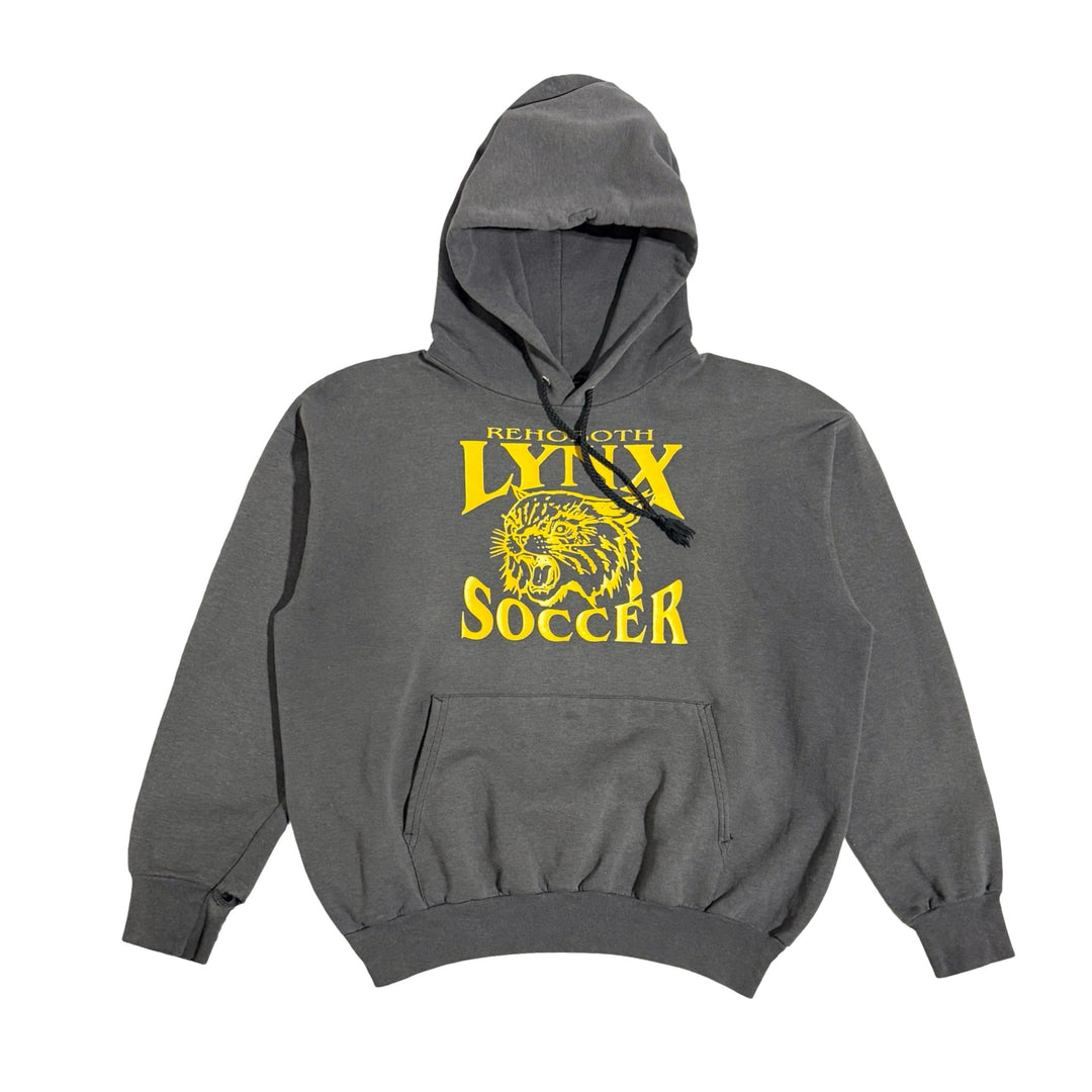 1990’S LYNX SOCCER MADE IN USA THRASHED & FADED HOODED SWEATER X-LARGE