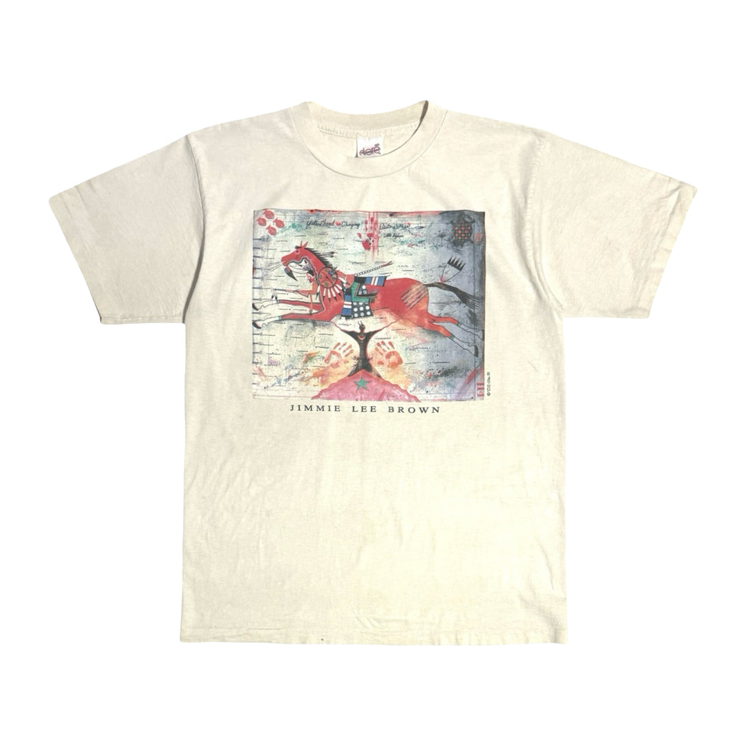 1990’S JIMMIE LEE BROWN MADE IN USA ART PRINT S/S T-SHIRT LARGE