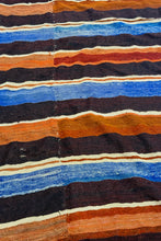 Load image into Gallery viewer, EARLY 20TH CENTURY RIO GRANDE MADE IN NEW MEXICO HANDWOVEN WOOL BANDED 90” X 56” BLANKET
