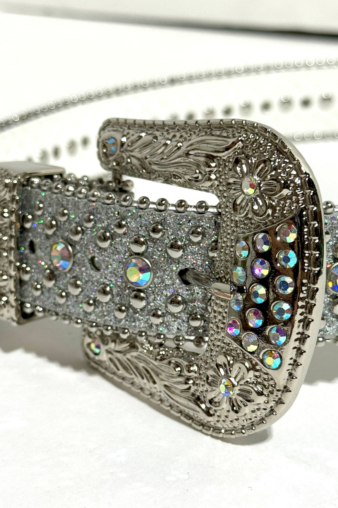 1990’S RHINESTONE WESTERN LEATHER BELT 34