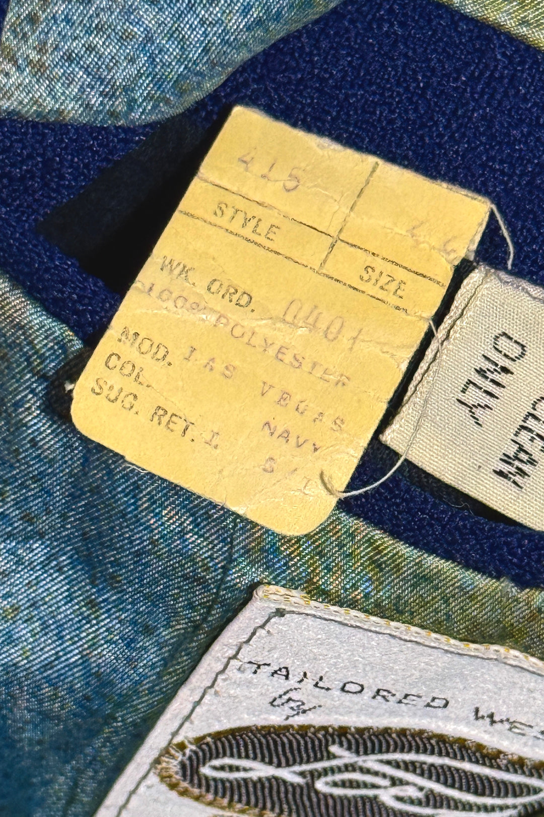 1960’S LASSO WESTERNWEAR MADE IN USA “LAS VEGAS” NAVY WESTERN SUIT JACKET BLAZER 44R