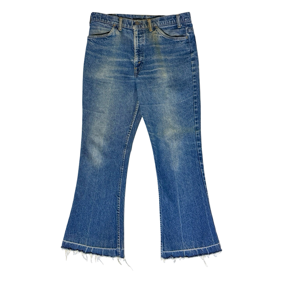 1970’S LEVI’S 646 ORANGE TAB MADE IN USA BELL BOTTOM LIGHT WASH DENIM JEANS 34 X 30