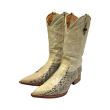 Load image into Gallery viewer, 2000’S BOTAS PLAYA DE PLATA PYTHON PATTERNED LEATHER COWBOY BOOTS 10
