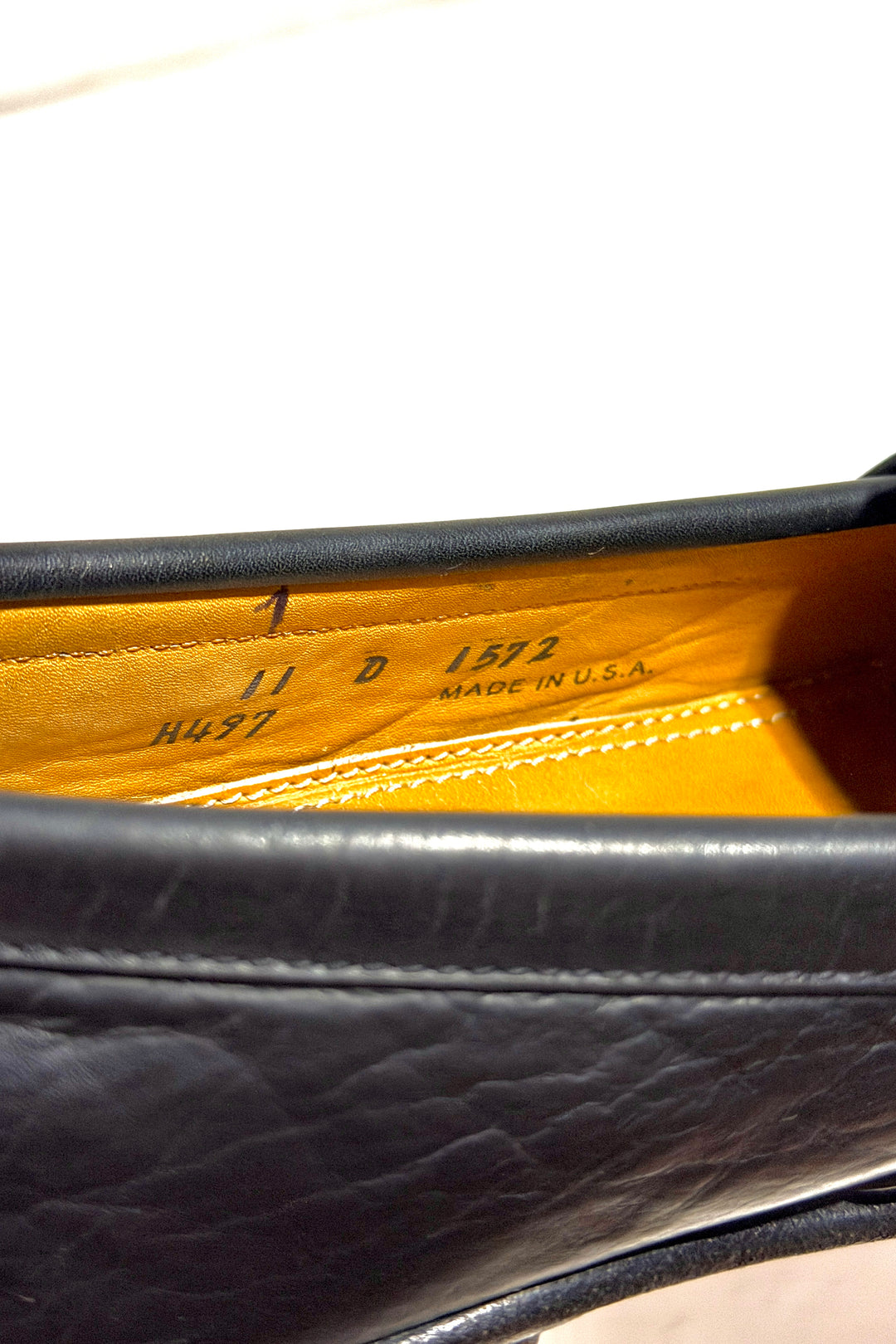 1970’S ALDEN MADE IN USA CAPE COD FULL STRAP BLACK LEATHER PENNY LOAFER SHOES 11