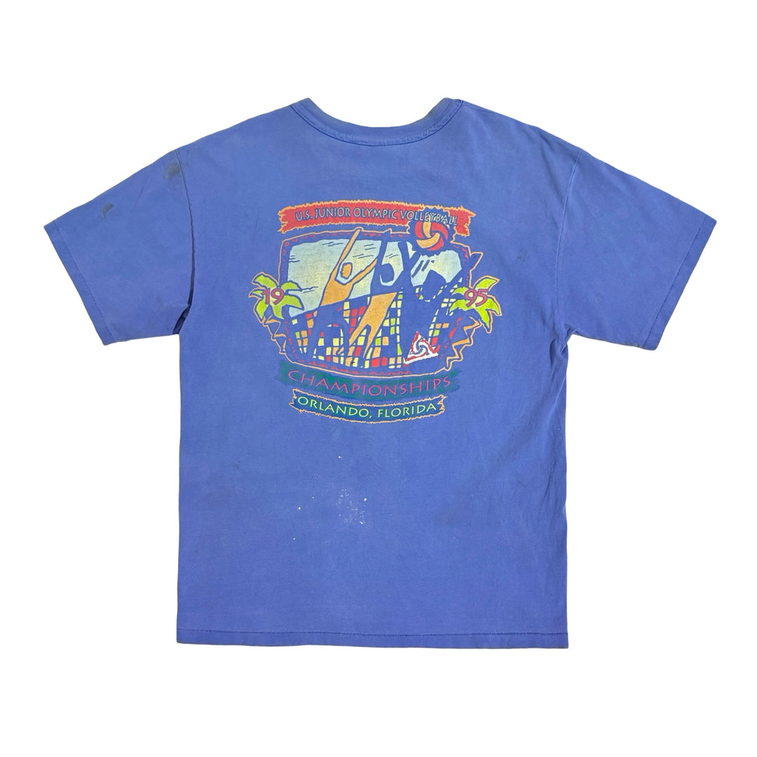1990’S OLYMPIC VOLLEYBALL MADE IN USA THRASHED & FADED SINGLE STITCH S/S T-SHIRT X-LARGE
