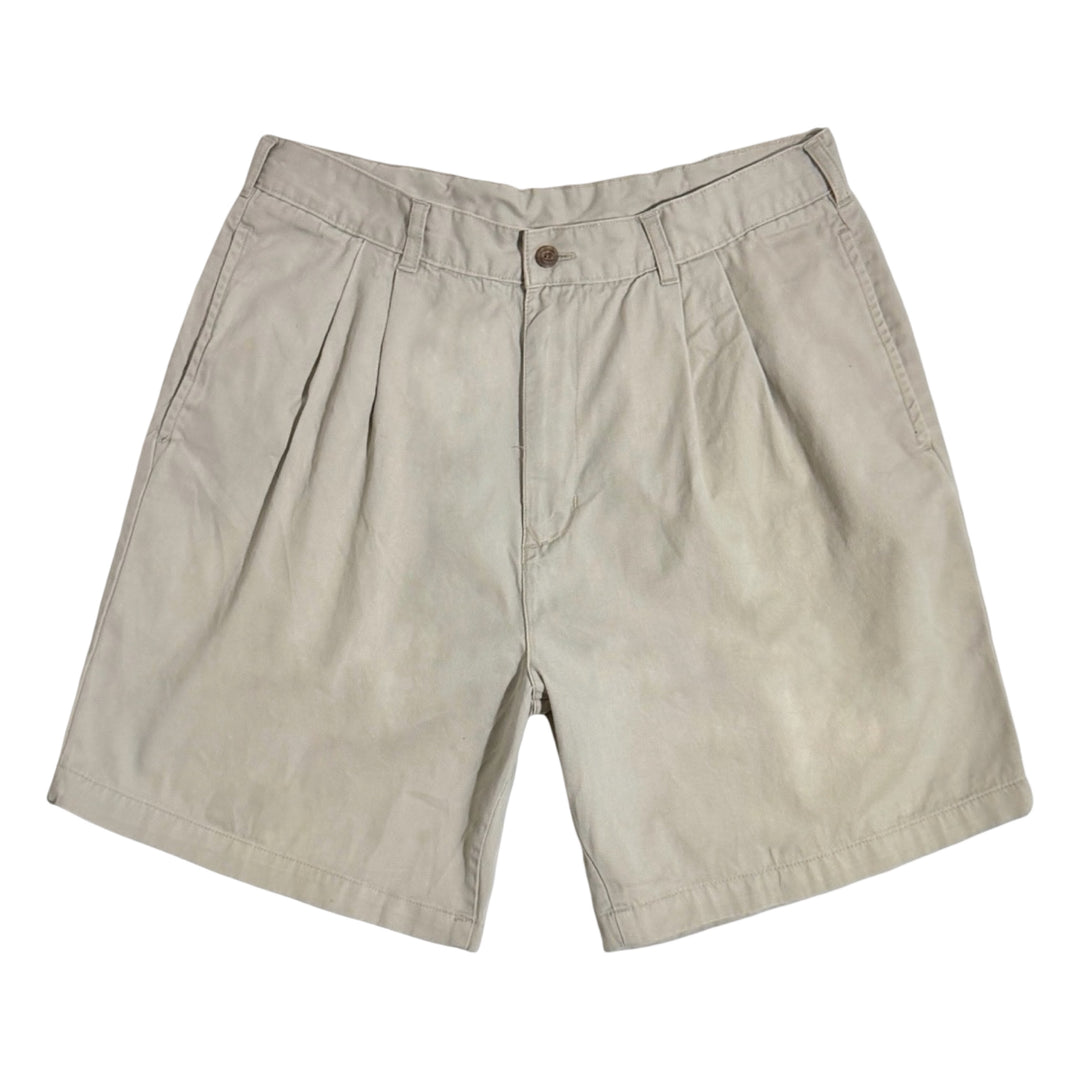 1990’S CHAPS RALPH LAUREN PLEATED KHAKI 7” CHINO SHORTS 34