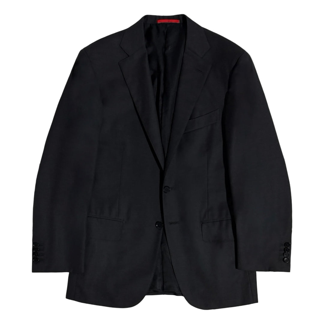2000’S ISAIA MADE IN ITALY SUPER 160’S AQUASPIDER CUPRO LINED DARK GRAY BLAZER SUIT JACKET 38R