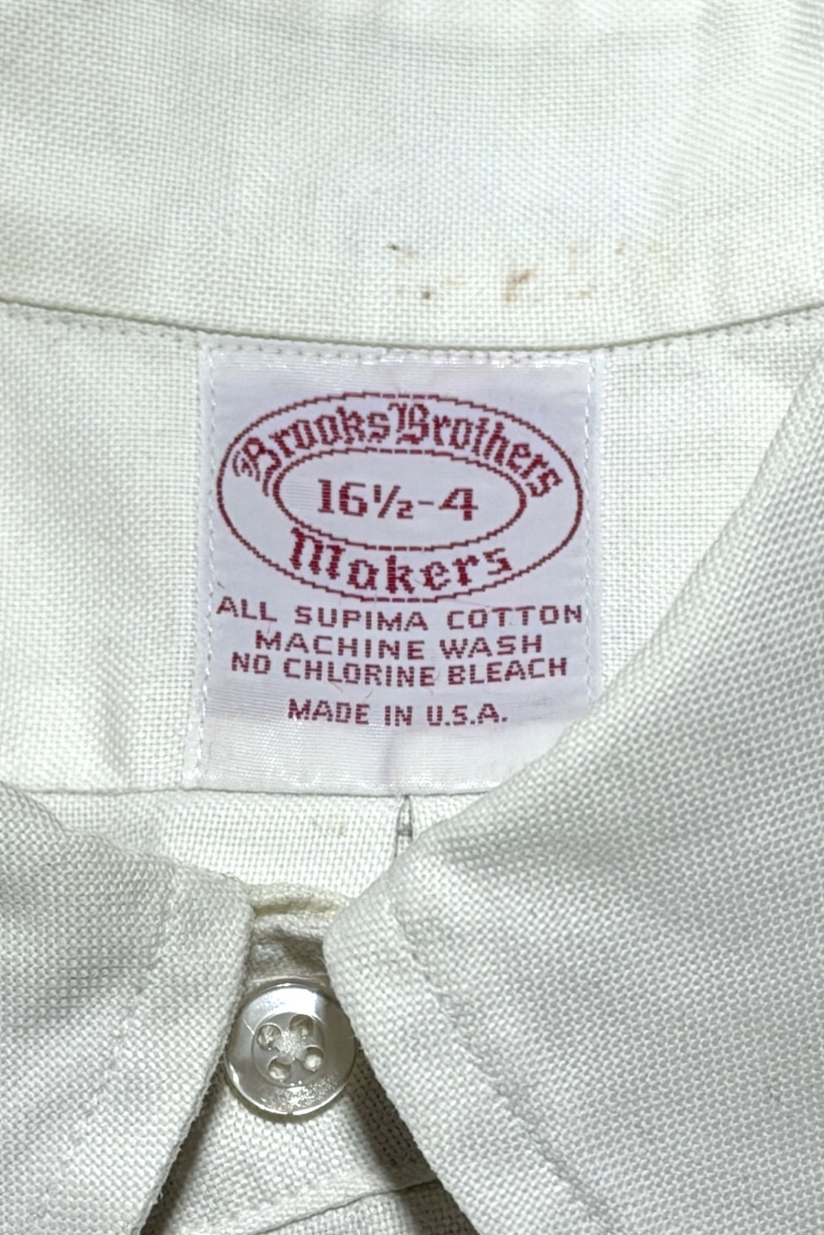 1980's Brooks Brothers made in USA white Supima cotton oxford button down shirt x-large