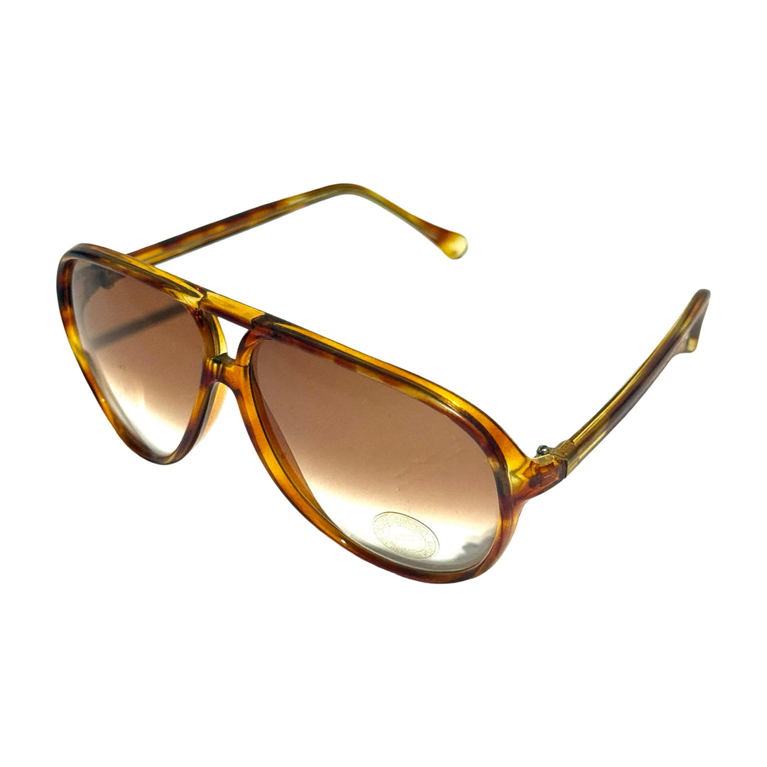 1970’S DEADSTOCK TORTOISE SHELL HAVANA LENSES AVIATOR SUNGLASSES