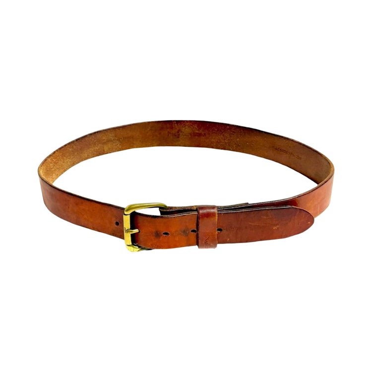 Polo Ralph Lauren brown leather belt full view