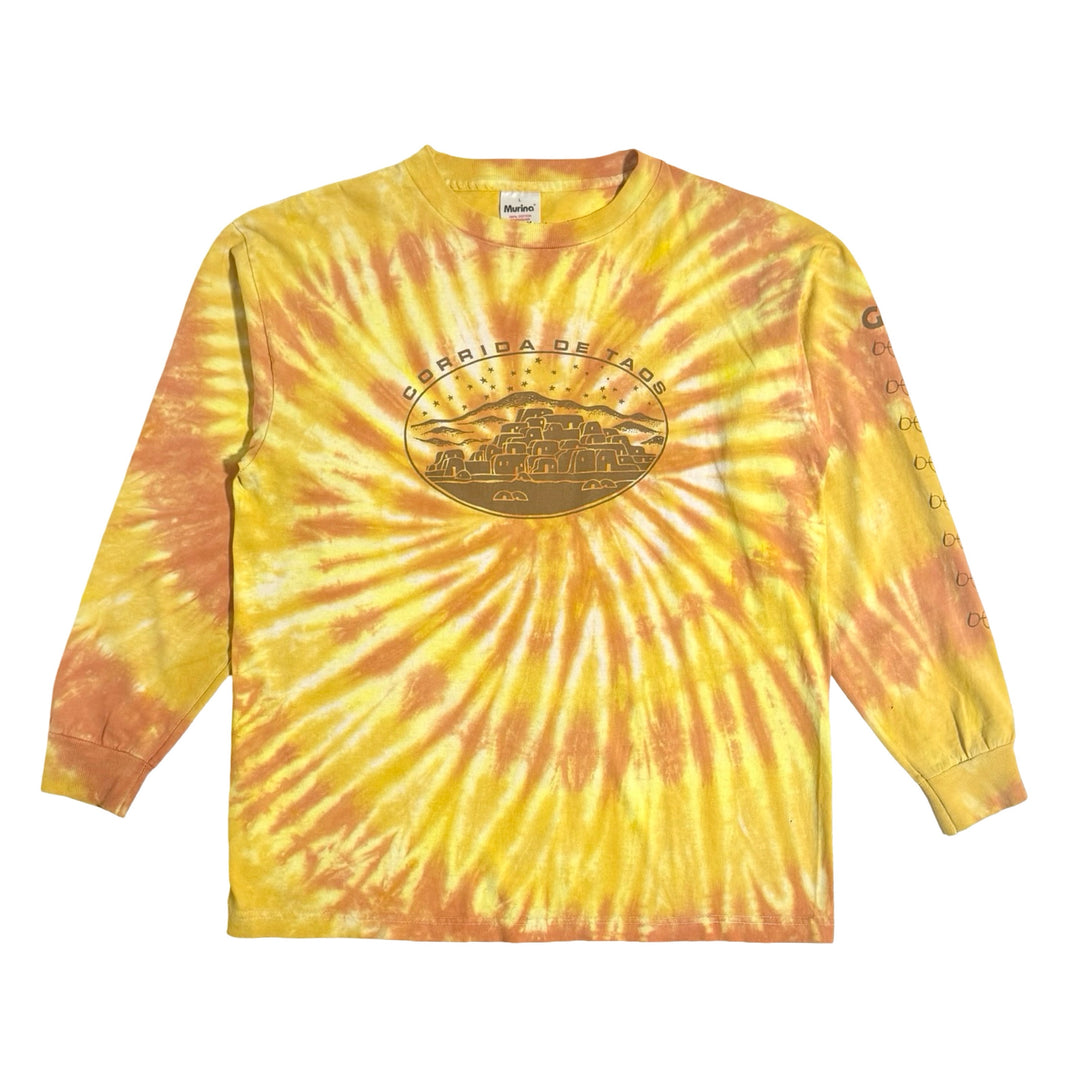 1990’S TAOS MADE IN USA CROPPED TIE DYE L/S T-SHIRT LARGE