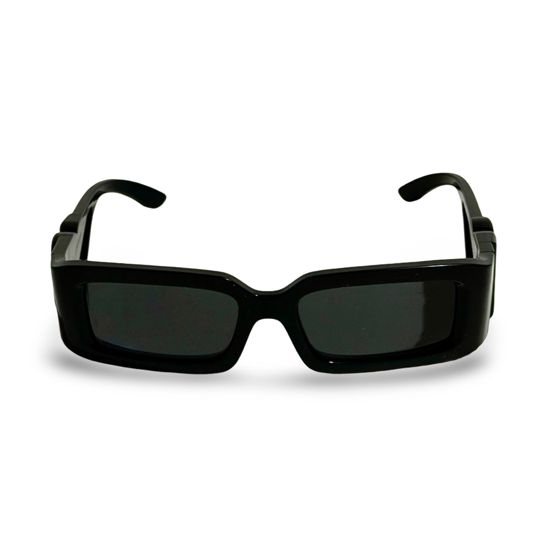 2000’S DG THICK BLACK ACETATE WRAPAROUND FRAME WITH BLACK LENSE SUNGLASSES