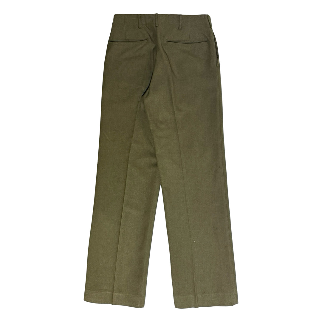 1940’S US ARMY CARWOOD MFG MADE IN USA OLIVE DRAB WOOL TROUSER PANTS 30 X 32