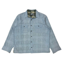 Load image into Gallery viewer, 1980’S SEARS FIELDMASTER FLANNEL LINED CHAMBRAY DENIM L/S B.D. SHIRT X-LARGE
