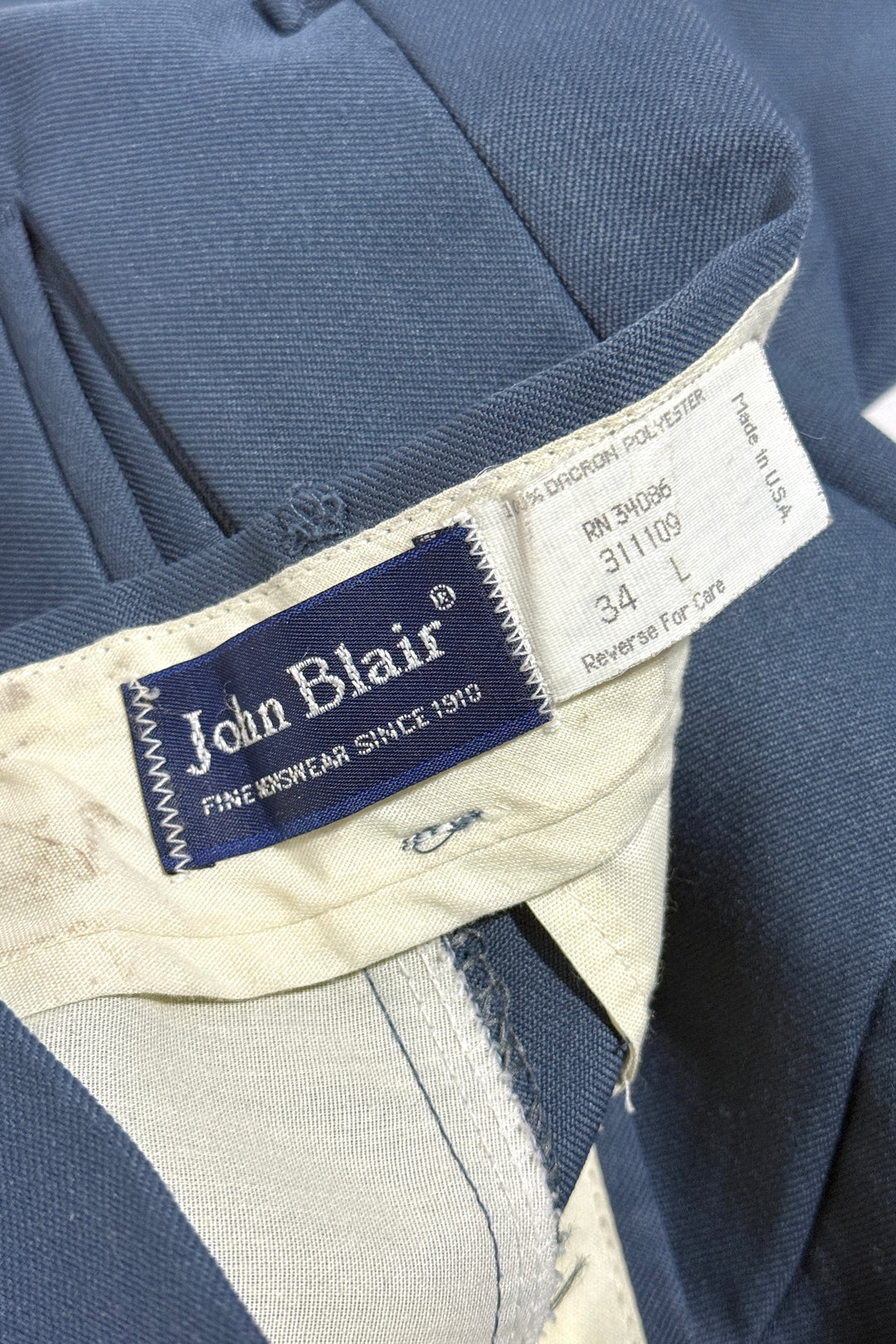 1970’S JOHN BLAIR MADE IN USA FLAT FRONT PANTS 34 X 32