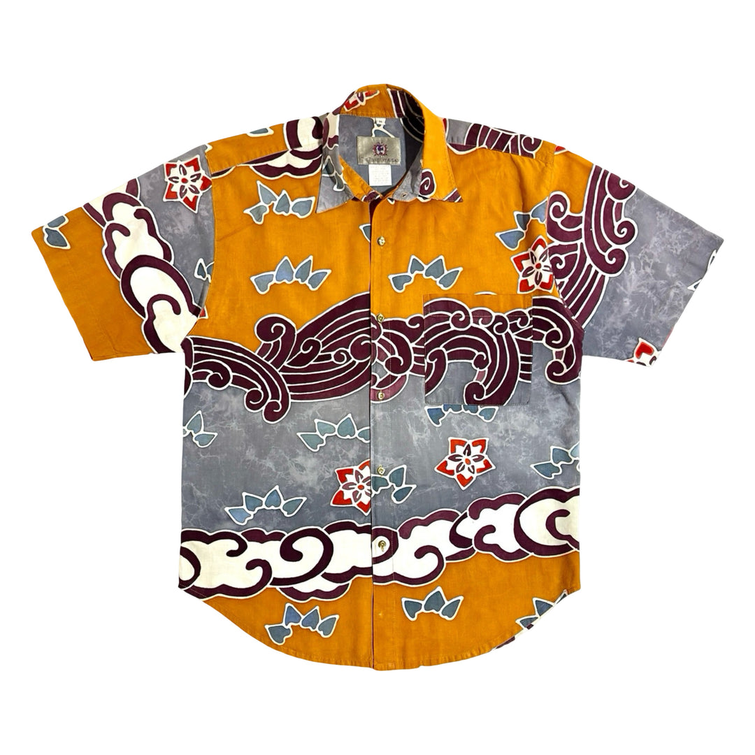 1990’S TERRITORY AHEAD HAND PRINTED BATIK RAYON S/S B.D. SHIRT X-LARGE