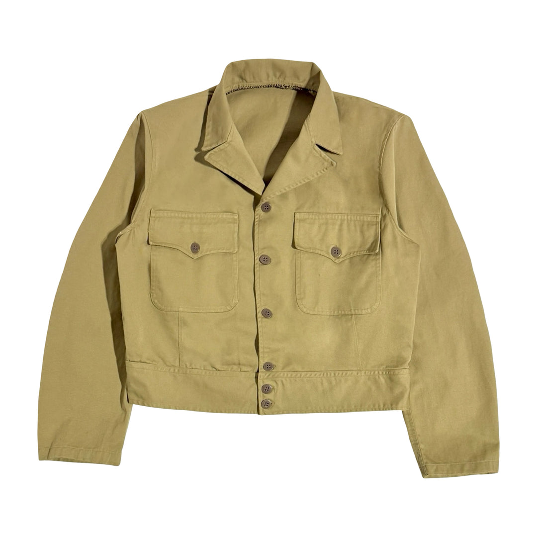 1940’S US ARMY MADE IN USA CROPPED “IKE” KHAKI TWILL JACKET LARGE