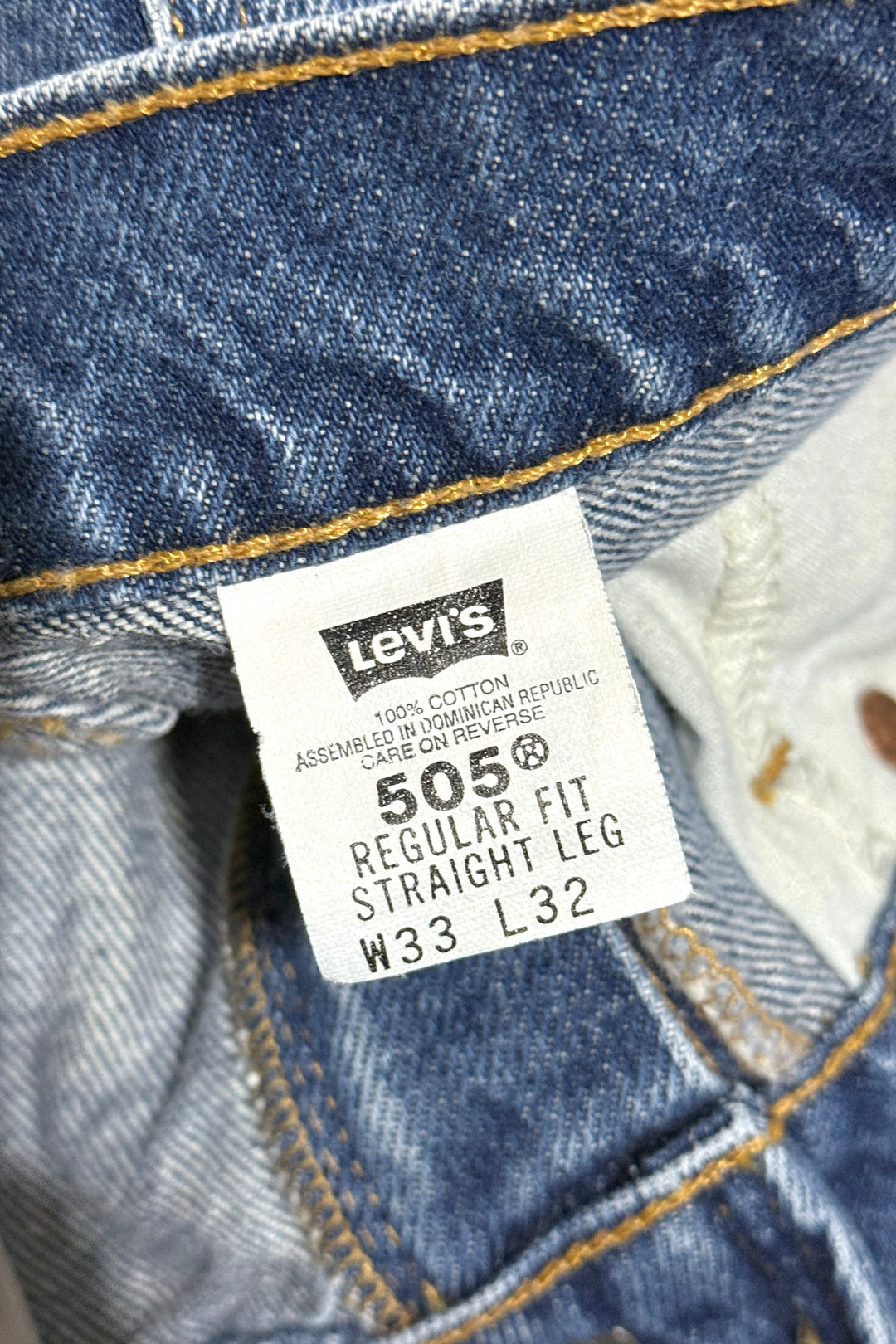 1990’S LEVI’S 505 ORANGE TAB FADED LIGHT WASH STRAIGHT LEG DENIM JEANS 30 X 30