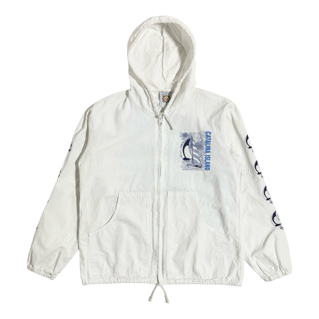 1990’S YACHT CLUB CATALINA ISLAND HOODED ZIP JACKET MEDIUM