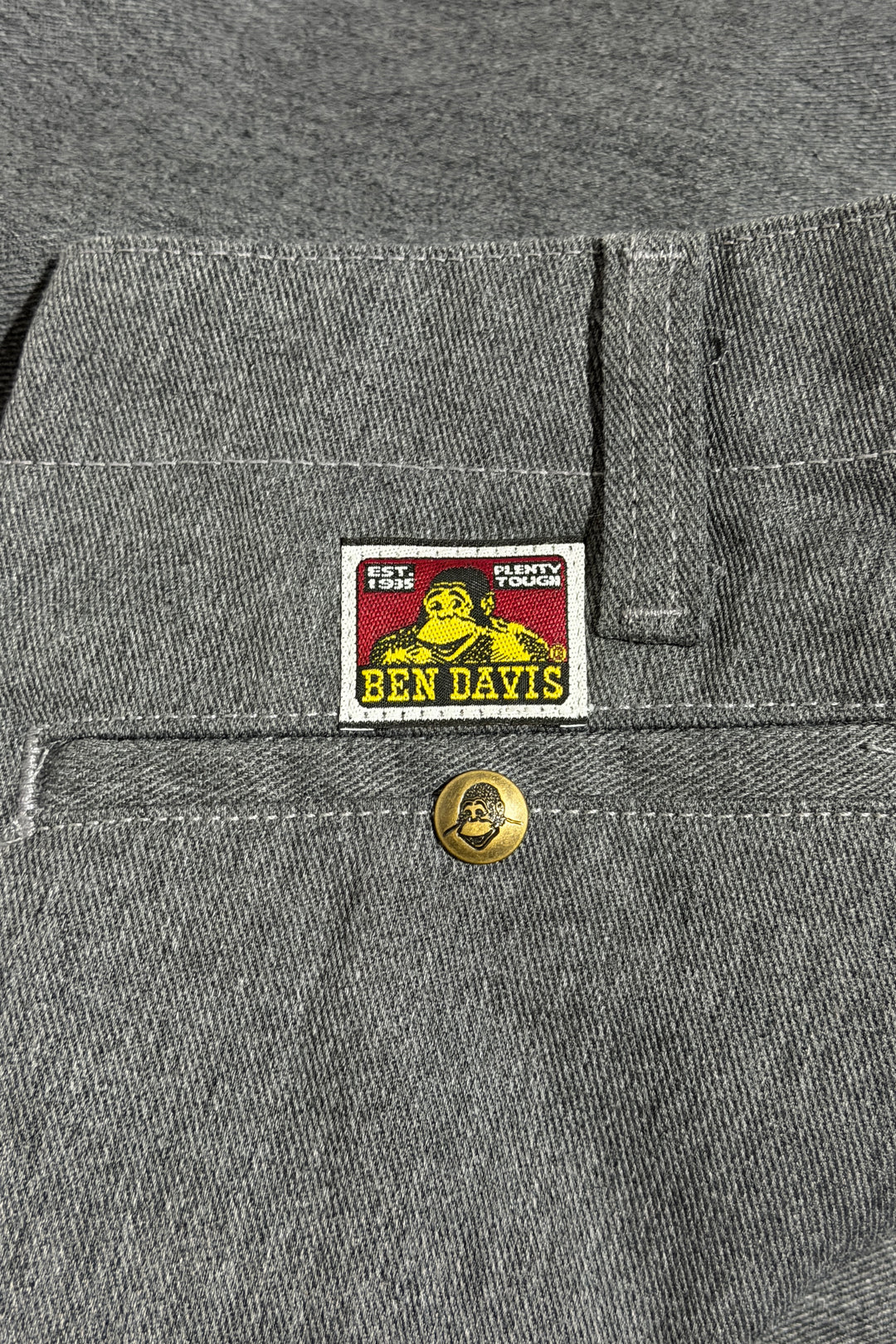 1990’S BEN DAVIS MADE IN USA SALT &amp; PEPPER CHARCOAL TWILL WIDE LEG FROG POCKET WORKWEAR CHINO PANTS 32 X 32