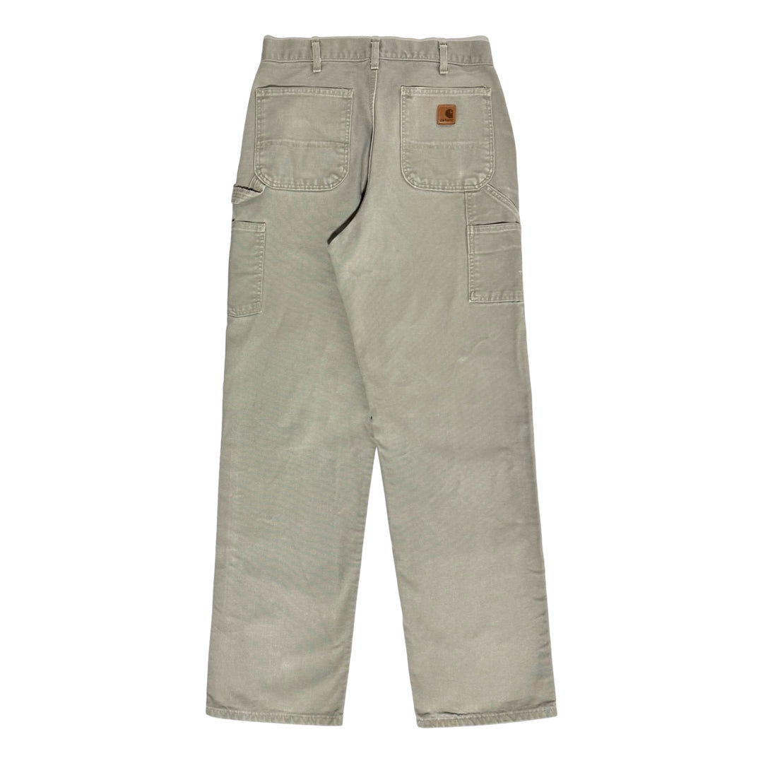 1990’S CARHARTT GRAY DUCK CANVAS CARPENTER WORKWEAR PANTS 30 X 34
