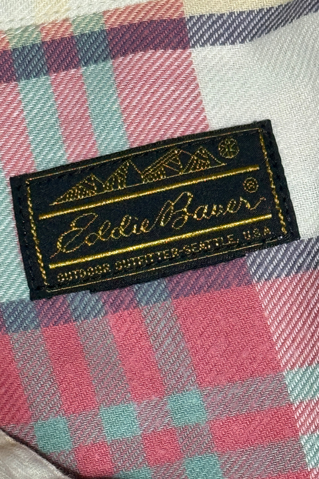 1990’S EDDIE BAUER PLAID FLANNEL L/S B.D. SHIRT LARGE