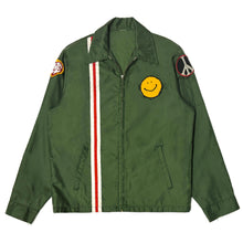 Load image into Gallery viewer, 1960’S PEACE, LOVE &amp; HAPPINESS MADE IN USA CROPPED RACING JACKET LARGE

