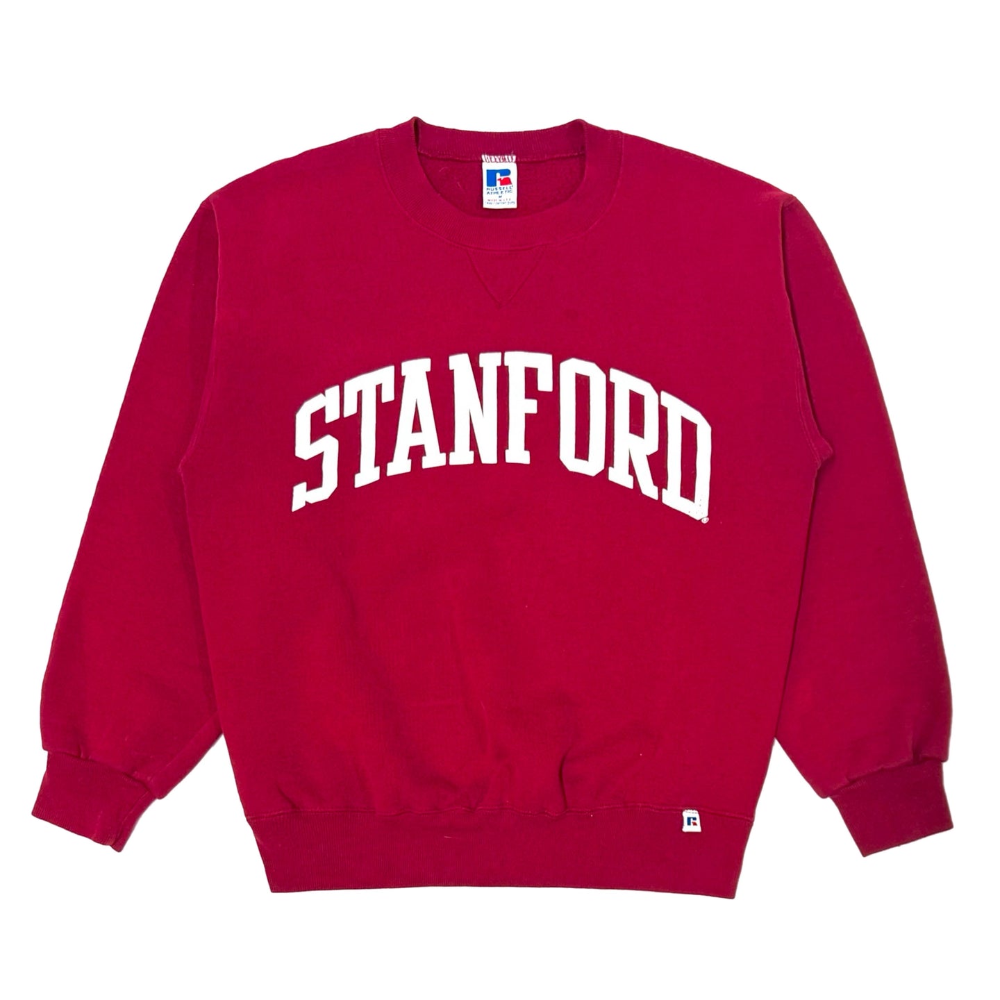 1990’S STANFORD MADE IN USA CROPPED FLEECE CREWNECK SWEATER MEDIUM