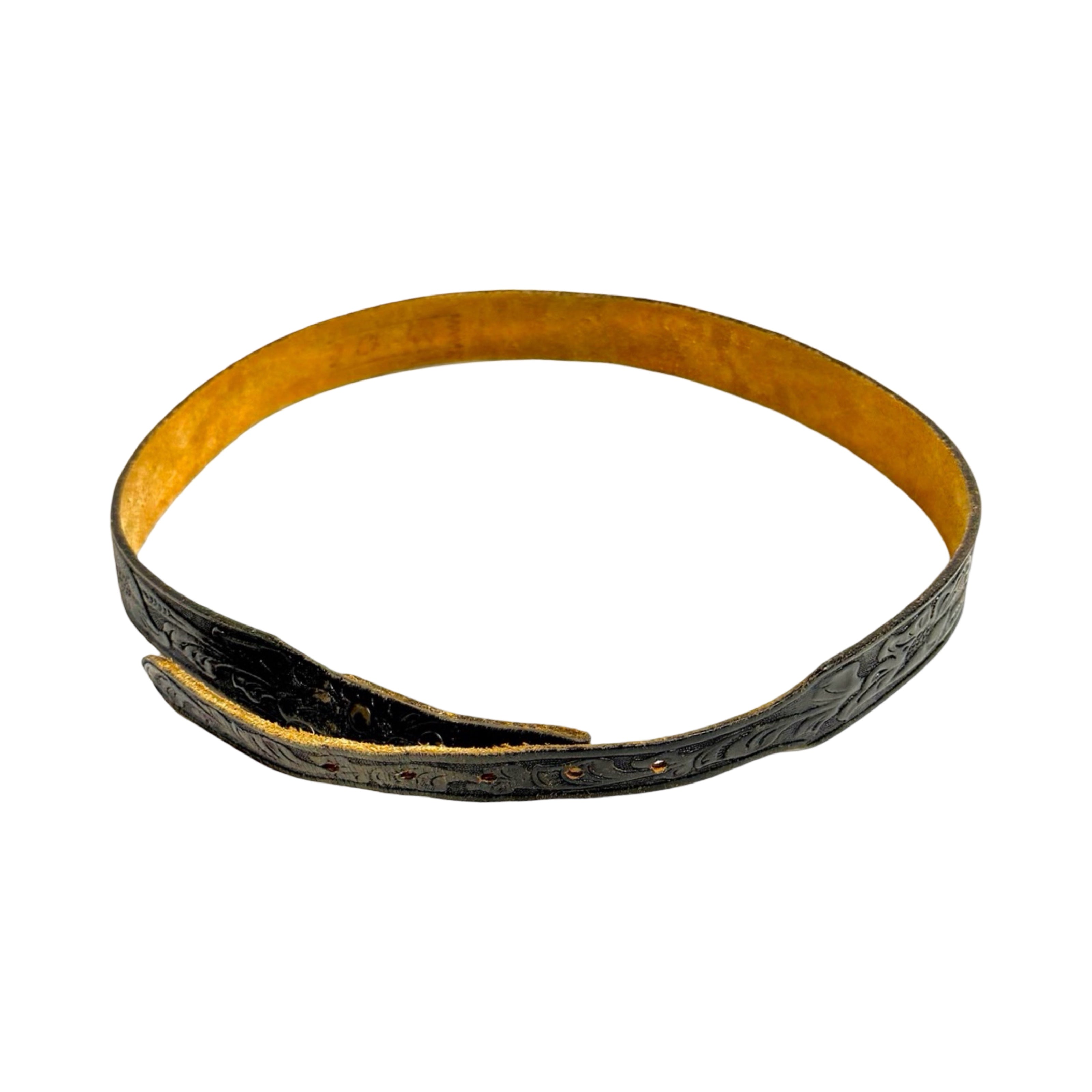 Chambers black leather belt full view