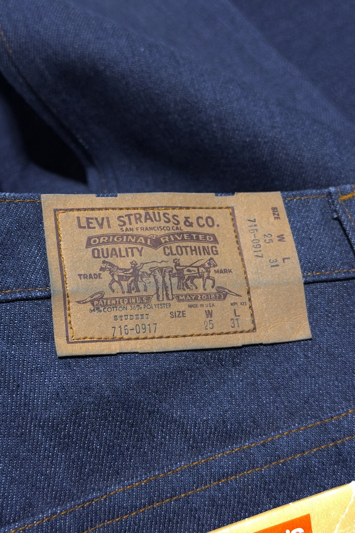 1970's Levi's Deadstock Saddleman 716 bootcut jeans 25 x 32