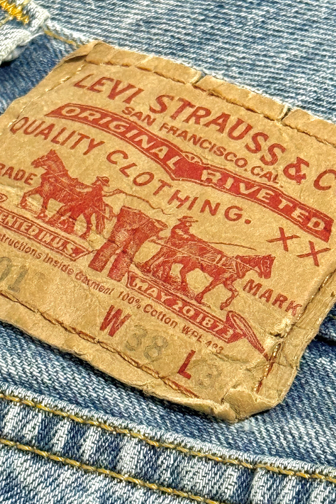 2000’S LEVI’S 501 LIGHT WASH DENIM JEANS PANTS 36 X 34