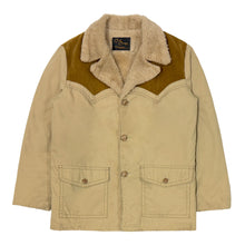 Load image into Gallery viewer, 1970’S CAL CRAFT MADE IN USA SHERPA LINED WESTERN RANCHER JACKET MEDIUM
