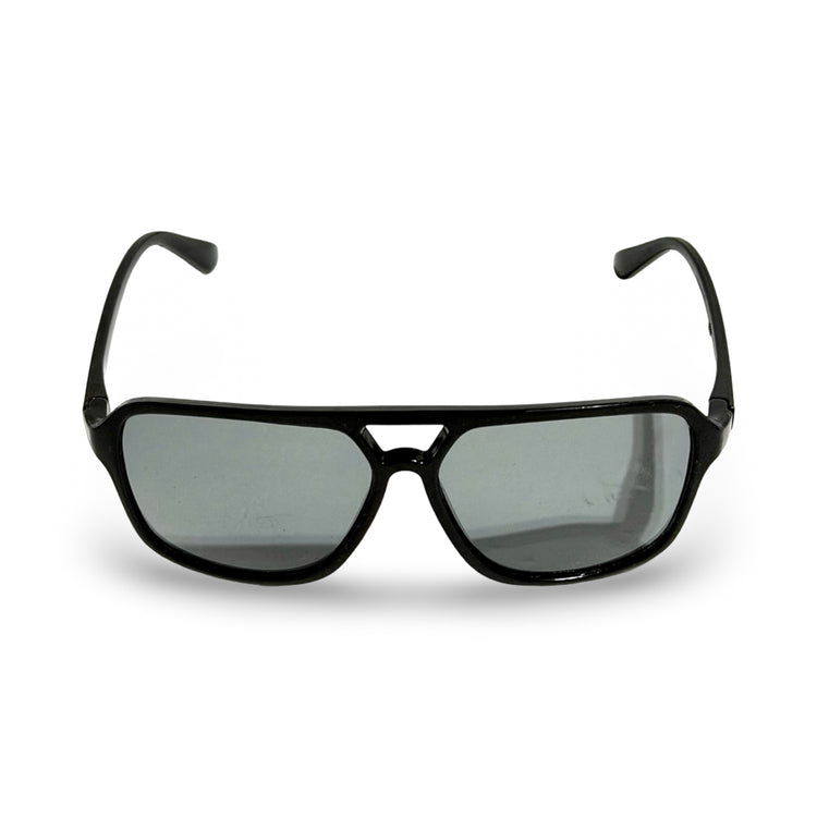 2000'S BLACK SQUARE SHIELD AVIATOR SUNGLASSES