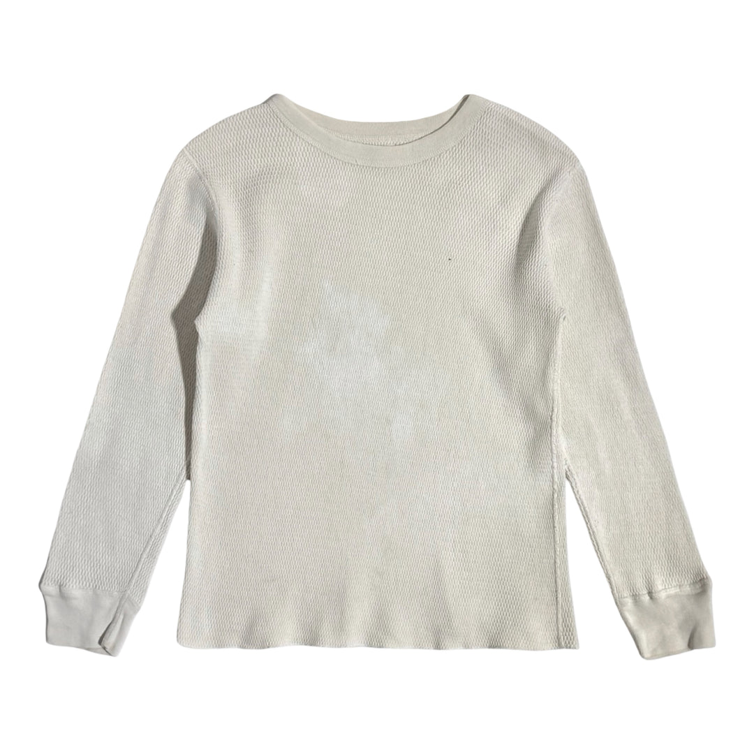 1970’S SKYLER•KNIT MADE IN USA CROPPED WAFFLE KNIT THERMAL L/S SHIRT X-LARGE