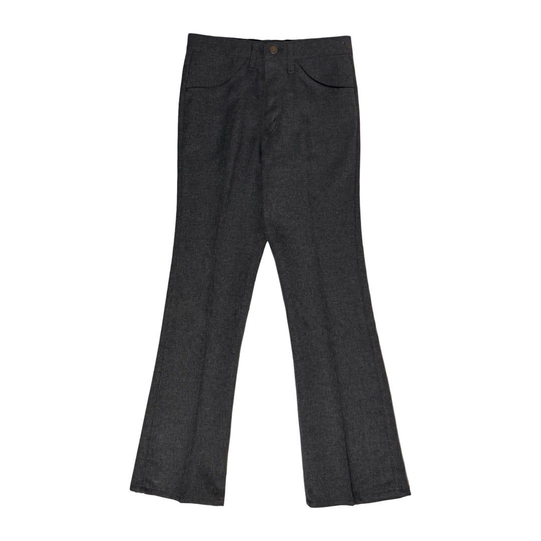 1990’S DEADSTOCK LEVI’S STAPREST 517 MADE IN USA CHARCOAL GRAY WESTERN BOOTCUT PANTS 28 X 30
