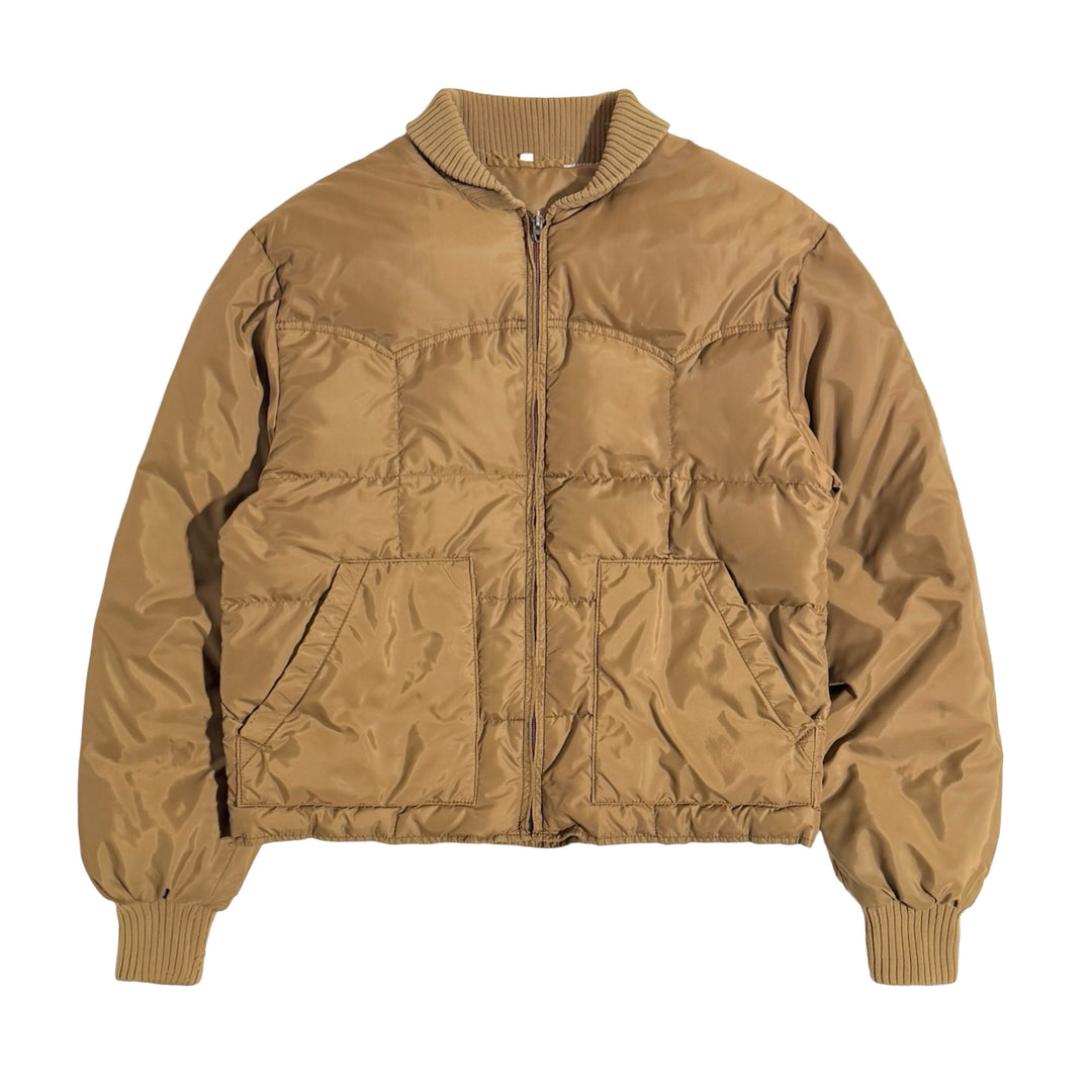1980’S WALLS BLIZZARD PRUF®️ MADE IN USA CROPPED WESTERN QUILTED GOOSE DOWN BOMBER JACKET LARGE