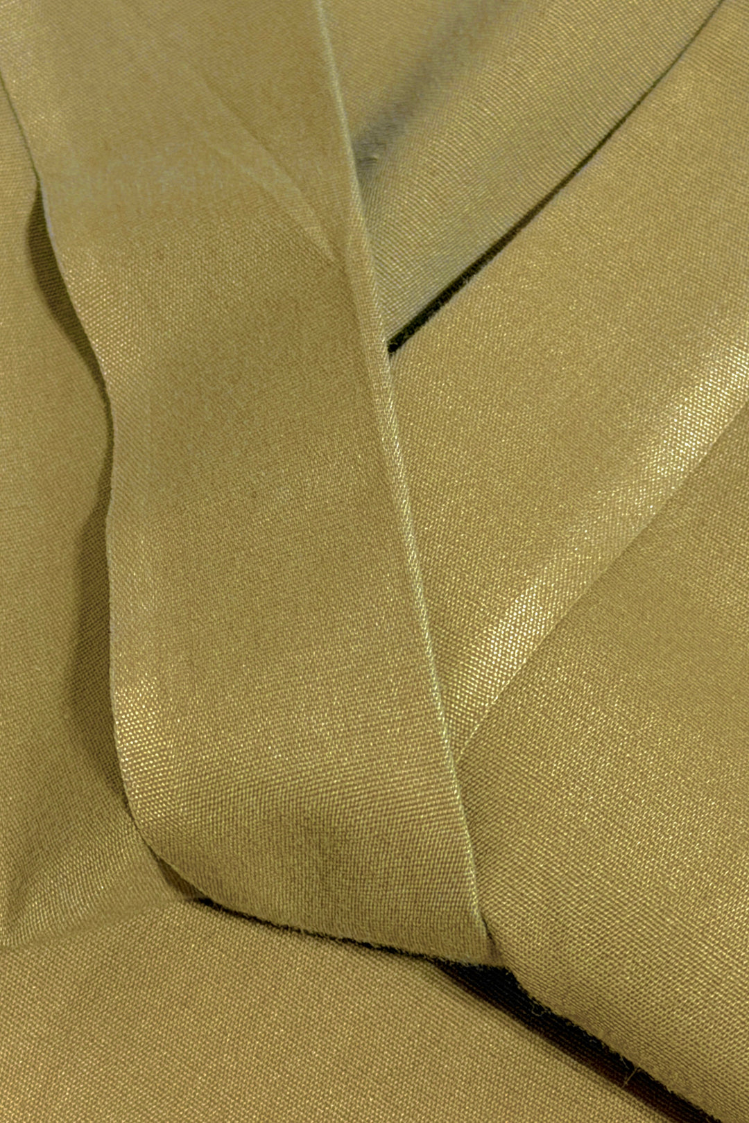 1950’S DURACLOTH BY ELBECO MADE IN USA SELVEDGE KHAKI TWO POCKET WORKWEAR L/S B.D. SHIRT LARGE