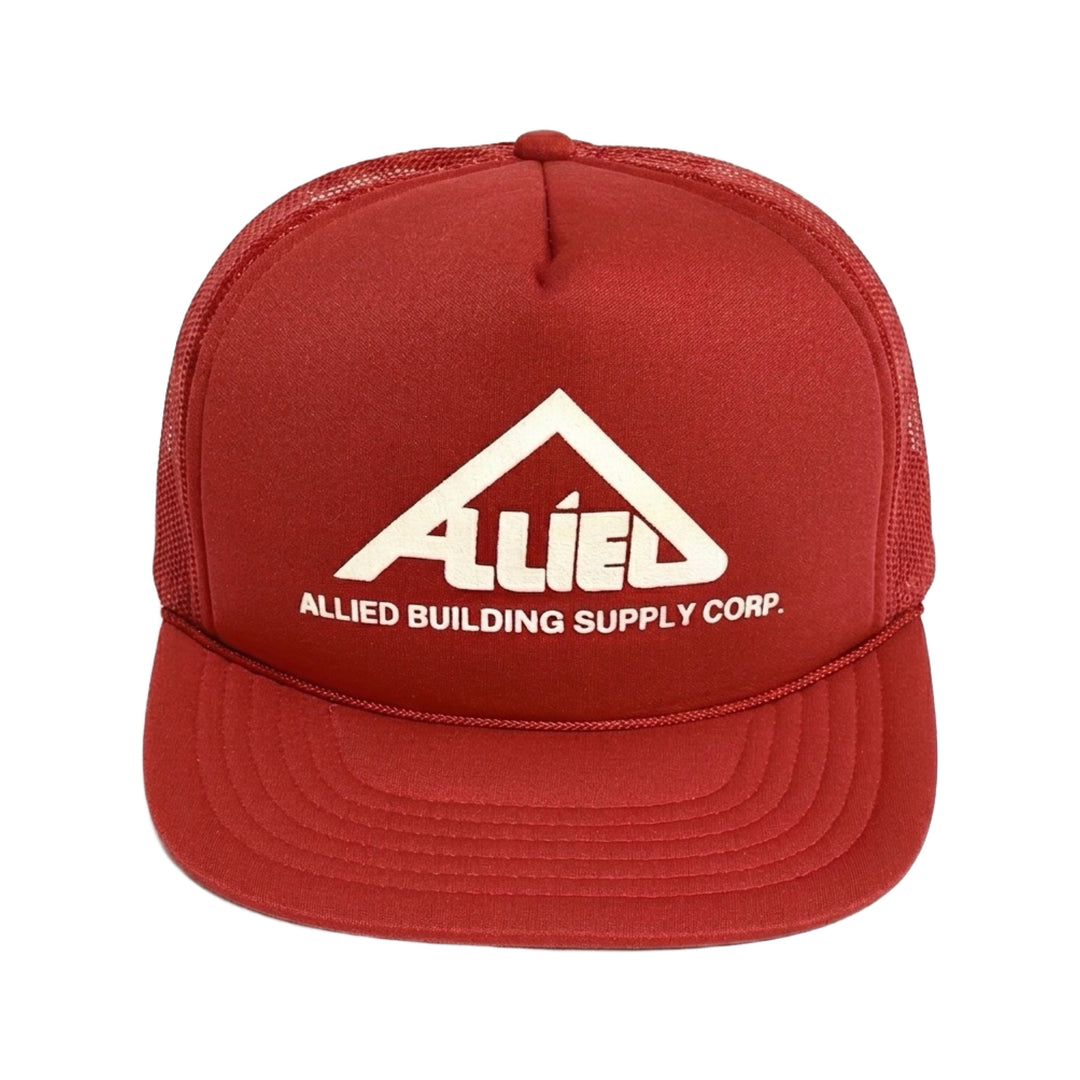 1970’S ALLIED BUILDING SUPPLY CONSTRUCTION RED FOAM & MESH TRUCKER HAT