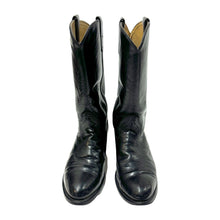 Load image into Gallery viewer, 1970’S BLACK MADE IN USA LEATHER RANCHER COWBOY BOOTS 9
