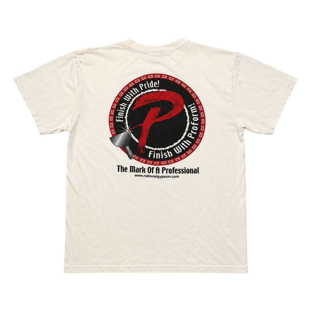 2000’S DRY WALL FINISHING THRASHED WHITE S/S T-SHIRT LARGE