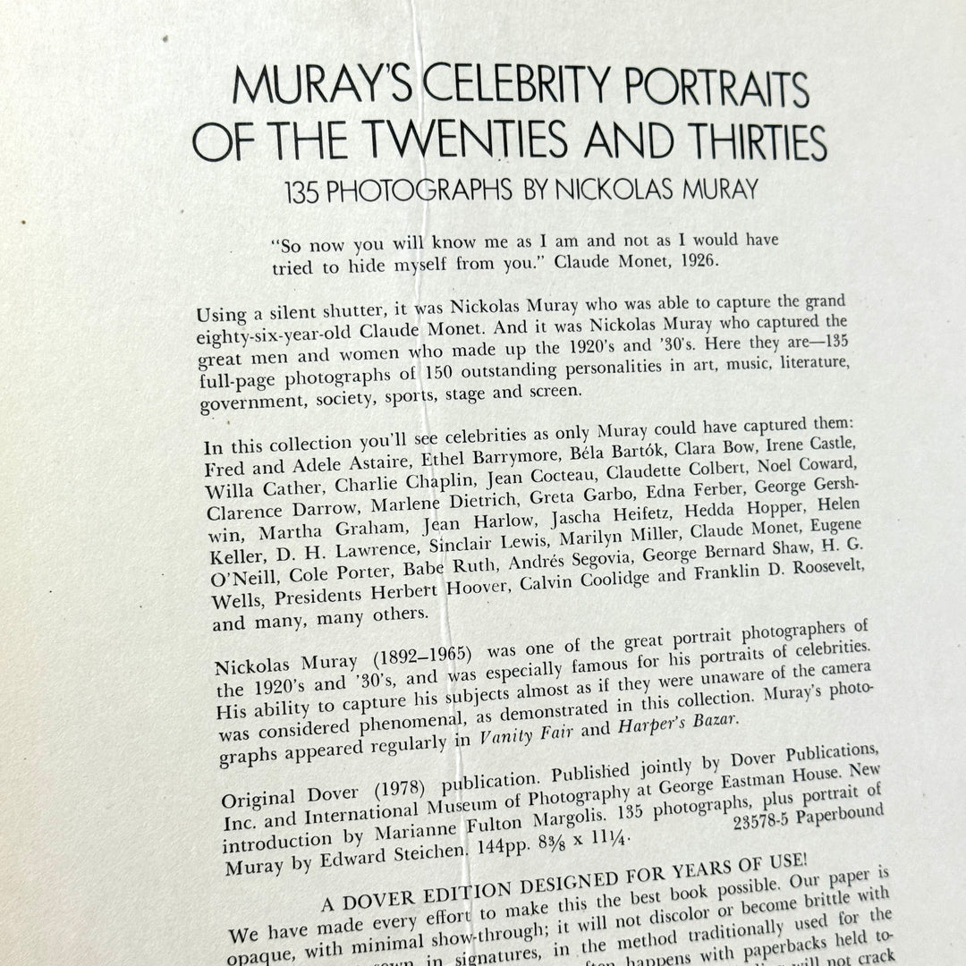 MURAY’S CELEBRITY PORTRAITS OF THE TWENTIES AND THIRTIES BOOK