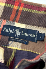 Load image into Gallery viewer, 1990’S POLO RALPH LAUREN PLAID COTTON FLANNEL SHIRT LARGE
