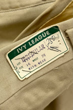 Load image into Gallery viewer, 1960’S DEADSTOCK IVY LEAGUE MADE IN USA FLAT FRONT KHAKI CHINO PANTS 28 X 30
