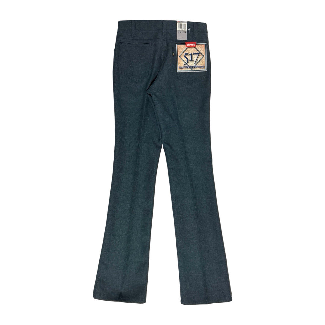 1990’S DEADSTOCK LEVI’S 517 MADE IN USA MARLED DARK BLUE WESTERN BOOTCUT PANTS 28 X 30