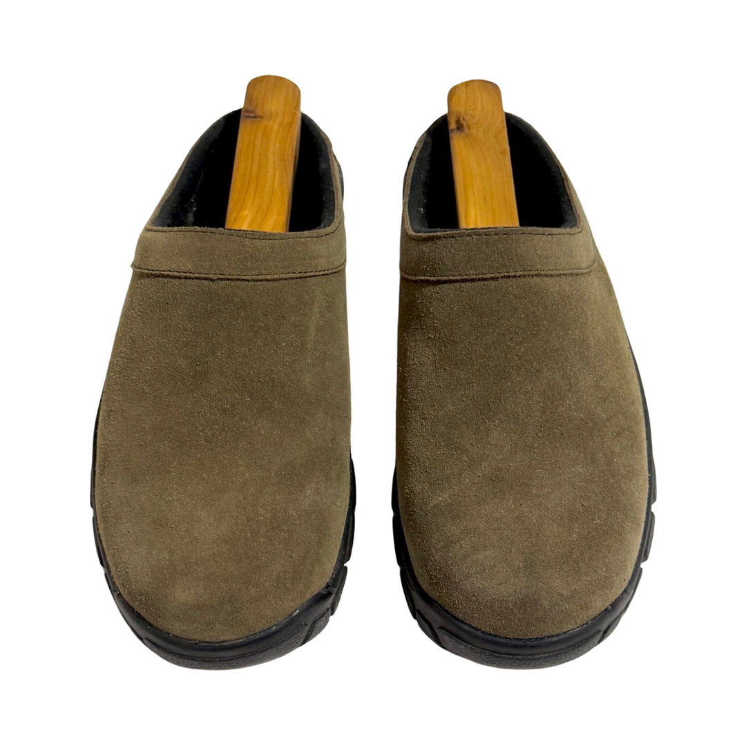 1990’S LANDS’ END SUEDE LEATHER HIKING MULE SHOE 9