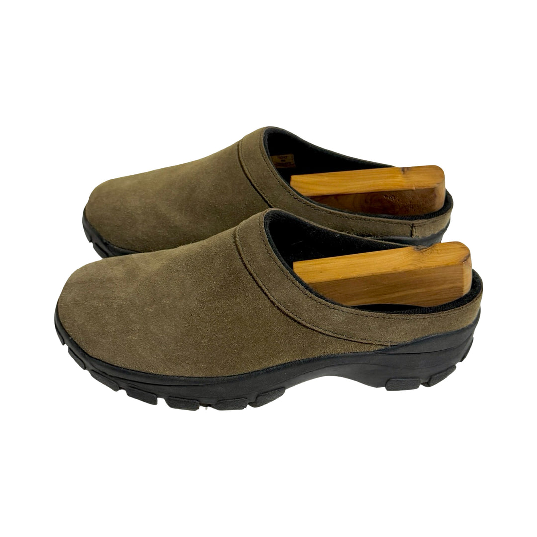 1990’S LANDS’ END SUEDE LEATHER HIKING MULE SHOE 9